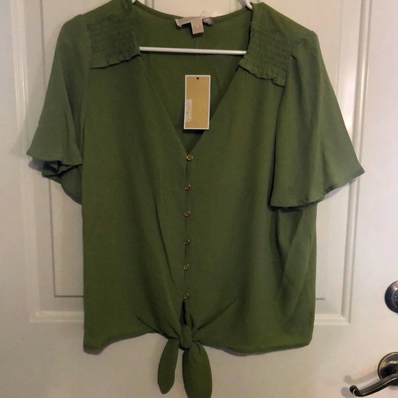 NWT Michael Kors tie front blouse - Picture 1 of 7